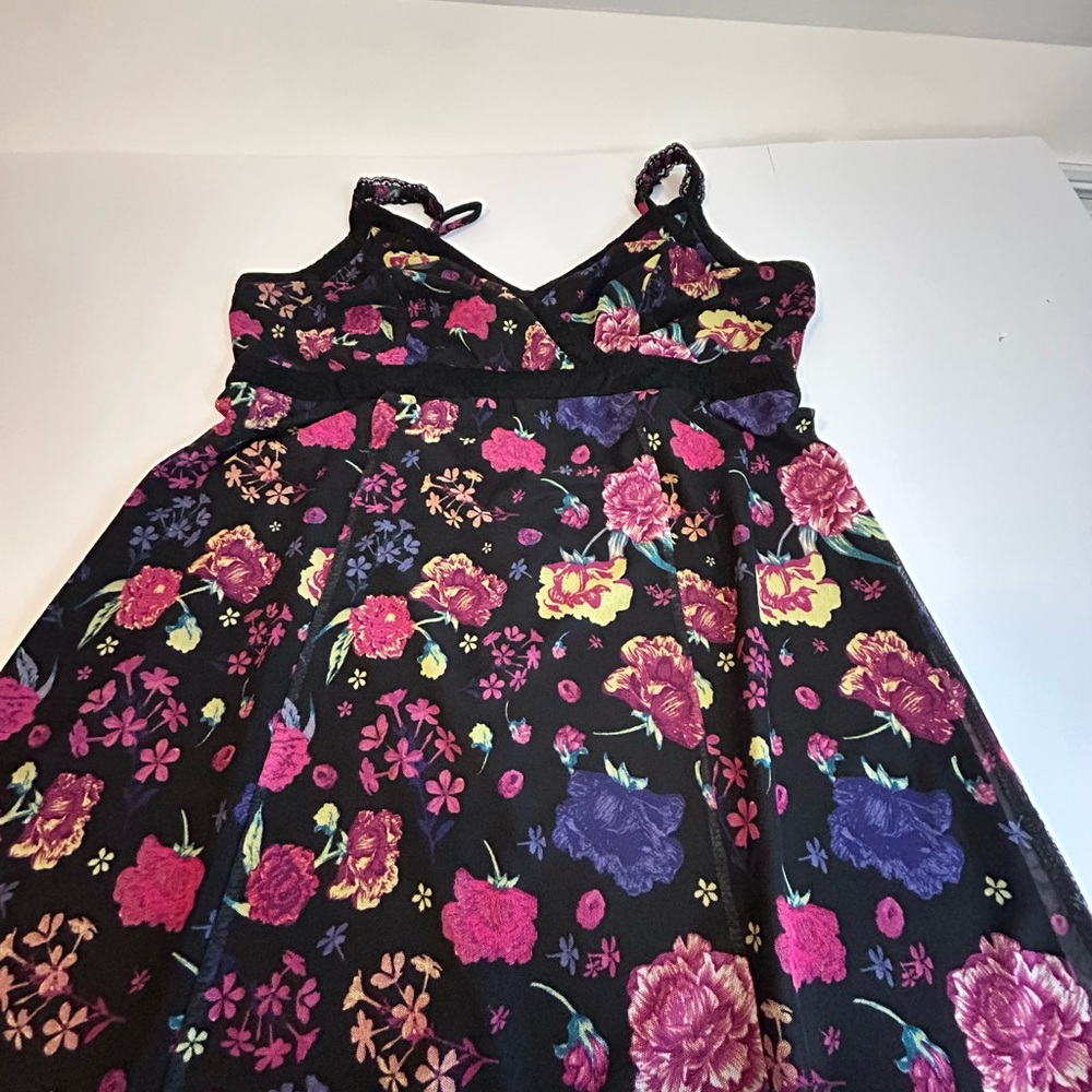 NWT torrid & Betsy Johnson collab Black Midi Dress with Pink and purple Floral - Picture 4 of 12